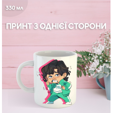 Кружка Гра в кальмара з принтом керамічна чашка Squid Game 330 мл