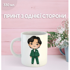 Кружка Гра в кальмара з принтом керамічна чашка Squid Game 330 мл