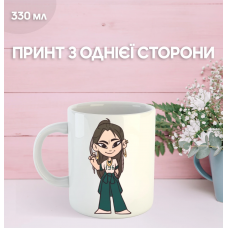 Кружка Гра в кальмара з принтом керамічна чашка Squid Game 330 мл