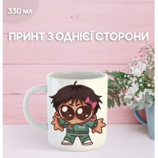 Кружка Гра в кальмара з принтом керамічна чашка Squid Game 330 мл
