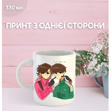 Кружка Гра в кальмара з принтом керамічна чашка Squid Game 330 мл