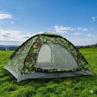 Портативная кемпинговая автоматическая 5-местная палатка с чехлом 200*200*150 см Камуфляж