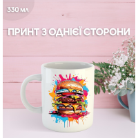 Кружка їжа бургер з принтом керамічна чашка Hamburger 330 мл