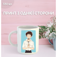 Кружка Євангеліон Сіндзі Ікарі з принтом керамічна чашка Evangelion Shinji Ikari аніме 330 мл