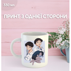 Кружка Євангеліон Сіндзі Ікарі з принтом керамічна чашка Evangelion Shinji Ikari аніме 330 мл
