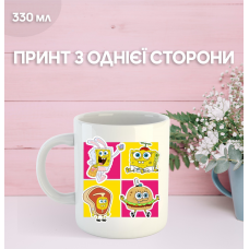 Кружка Губка Боб Спанч Боб з принтом керамічна чашка SpongeBob SquarePants 330 мл