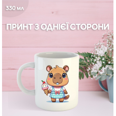 Кружка Капібара з принтом керамічна чашка capybara 330 мл