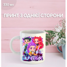 Кружка Кейпоп мисливці на демонів K-Pop Demon Hunters з принтом керамічна чашка 330 мл