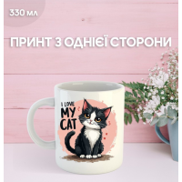 Кружка Котики з принтом керамічна чашка Cat 330 мл