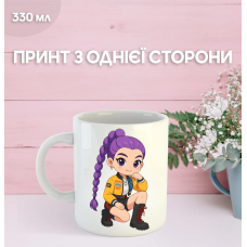 Кружка Кейпоп мисливці на демонів K-Pop Demon Hunters з принтом керамічна чашка 330 мл