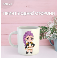 Кружка Кейпоп-мисливиці на демонів з принтом керамічна чашка K-Pop Demon Hunters 330 мл