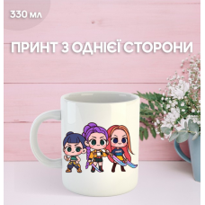 Кружка Кейпоп-мисливиці на демонів з принтом керамічна чашка K-Pop Demon Hunters 330 мл