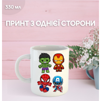 Кружка Марвел супергерои с принтом керамическая чашка Marvel Superhero 330 мл