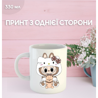 Кружка Лабубу Labubu с принтом керамическая чашка 330 мл