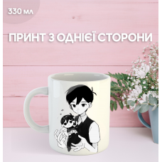 Кружка Оморі з принтом керамічна чашка Omori 330 мл
