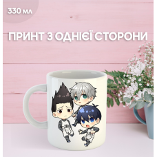 Кружка Синя в'язниця Блю Лок з принтом керамічна чашка Blue Lock 330 мл