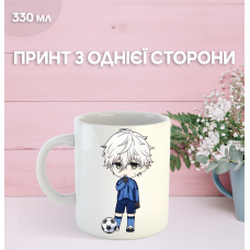 Кружка Синя в'язниця Блю Лок з принтом керамічна чашка Blue Lock 330 мл