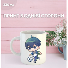 Кружка Синя в'язниця Блю Лок з принтом керамічна чашка Blue Lock 330 мл