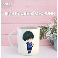 Кружка Синя в'язниця Блю Лок з принтом керамічна чашка Blue Lock 330 мл