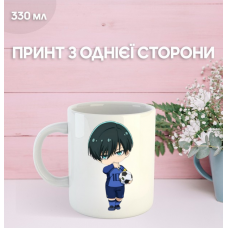 Кружка Синя в'язниця Блю Лок з принтом керамічна чашка Blue Lock 330 мл
