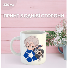 Кружка Синя в'язниця Блю Лок з принтом керамічна чашка Blue Lock 330 мл