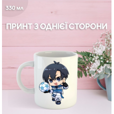 Кружка Синя в'язниця Блю Лок з принтом керамічна чашка Blue Lock 330 мл