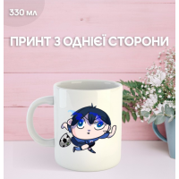 Кружка Синя в'язниця Блю Лок з принтом керамічна чашка Blue Lock 330 мл