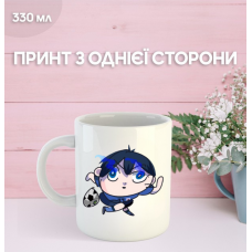 Кружка Синя в'язниця Блю Лок з принтом керамічна чашка Blue Lock 330 мл