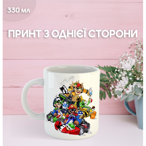Кружка Супер Маріо з принтом керамічна чашка Super Mario 330 мл