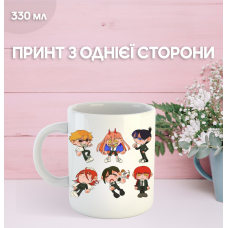 Кружка Людина бензопила з принтом керамічна чашка Chainsaw Man 330 мл