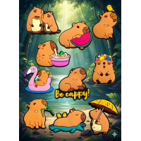 Джибітси Капібара capybara Jibbitz 10 шт аксесуари крокс прикраса