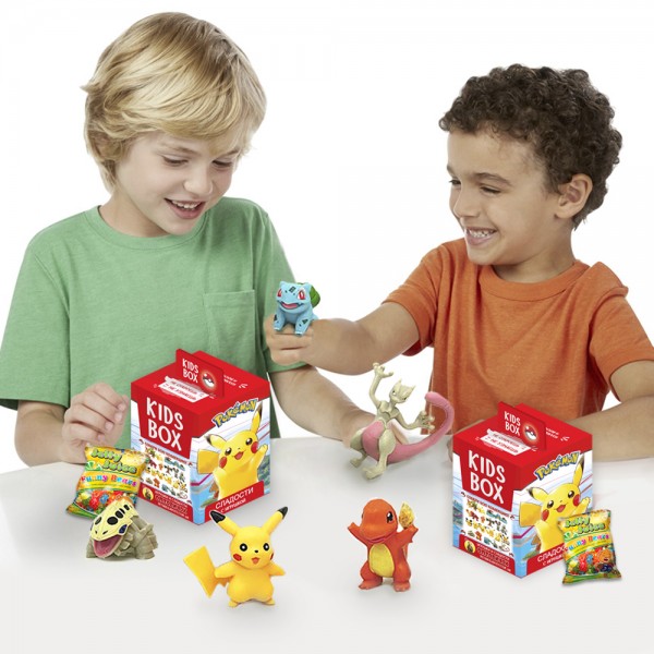Покемоны Pokemon Свитбокс Sweetbox Kidsbox Кидсбокс с коллекционнай фигуркой и жевательным мармеладом