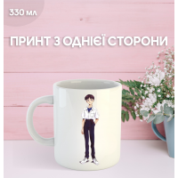 Кружка Євангеліон Сіндзі Ікарі з принтом керамічна чашка Evangelion Shinji Ikari аніме 330 мл Uk_149